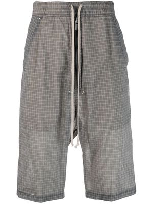 Rick Owens grid-pattern bermuda shorts - Grey