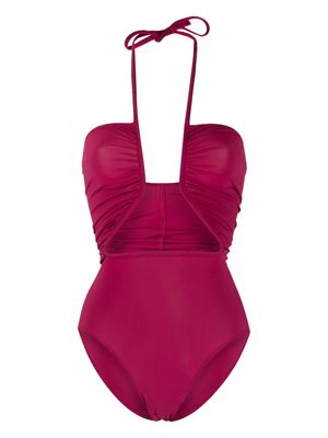 Rick Owens halterneck cut-out detail swimsuit - Pink