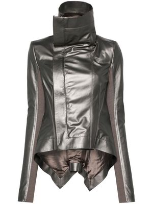 Rick Owens handkerchief-hem leather jacket - Grey