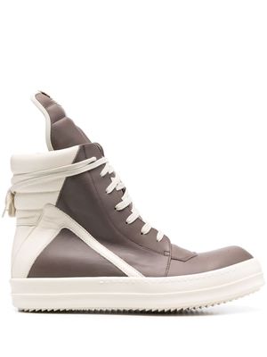 Rick Owens high-top leather sneakers - Grey