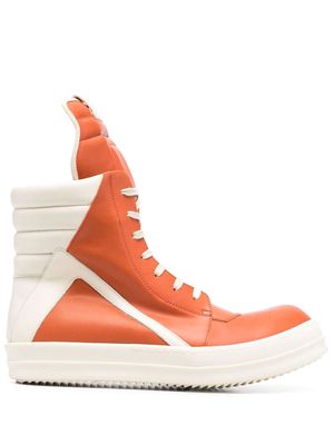 Rick Owens high-top leather sneakers - Orange