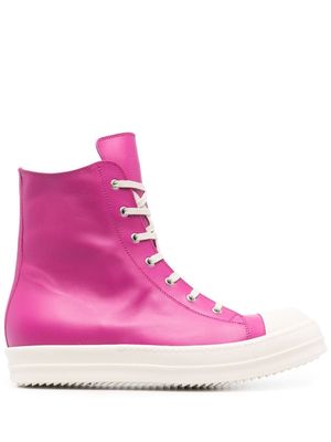 Rick Owens high-top leather sneakers - Pink