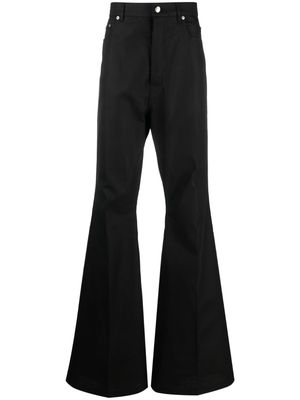 Rick Owens high-waisted flared cotton trousers - Black