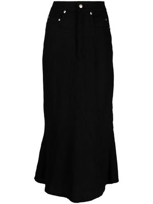 Rick Owens high-waisted wool midi skirt - Black