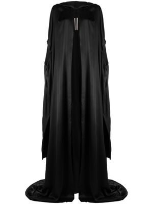 Rick Owens hooded silk-satin gown - Black