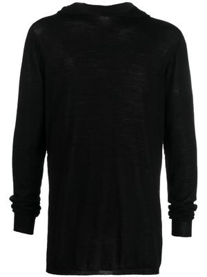 Rick Owens hooded wool sweatshirt - Black