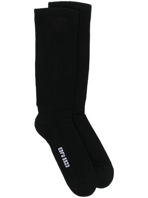 Rick Owens intarsia-knit logo socks - Black