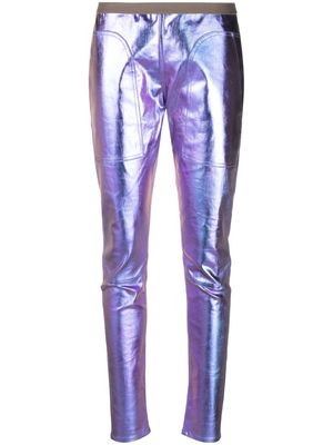 Rick Owens iridescent-effect skinny trousers - Purple