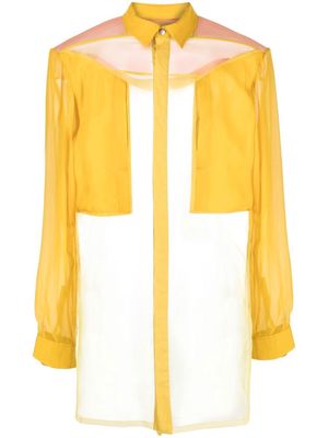 Rick Owens Jumbo Fogpocket sheer shirt - Yellow