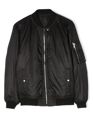 Rick Owens Kids baseball-collar cotton bomber jacket - Black