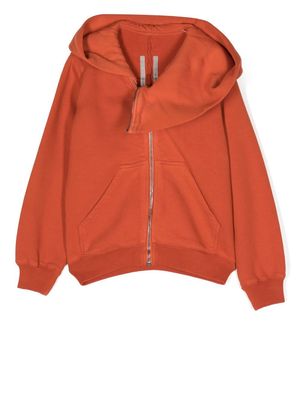 Rick Owens Kids cotton zip-up hoodie - Orange