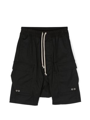 Rick Owens Kids drawstring drop-crotch shorts - Black