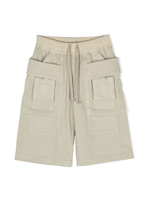 Rick Owens Kids drawstring-waist cotton shorts - Neutrals