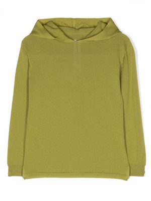 Rick Owens Kids fine-knit virgin wool hoodie - Green