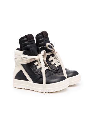 Rick Owens Kids lace-up ankle leather sneakers - Black