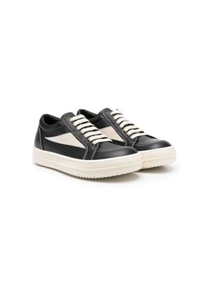 Rick Owens Kids leather lace-up trainers - Black