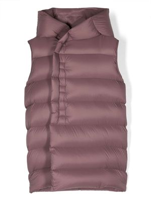 Rick Owens Kids off-centre hooded padded gilet - Purple