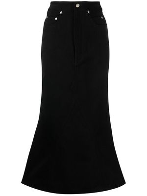 Rick Owens knee-length godet skirt - Black