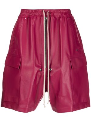 Rick Owens knee-length leather cargo shorts - Pink