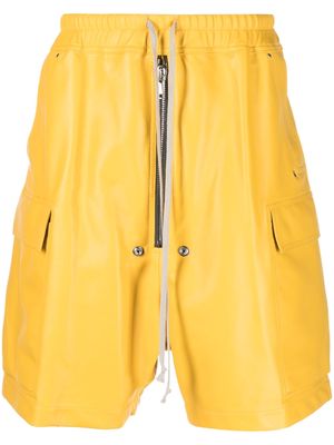 Rick Owens knee-length leather cargo shorts - Yellow