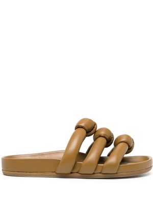 Rick Owens knot-design open-toe sliders - Brown