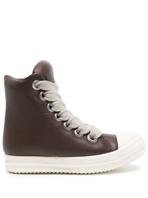 Rick Owens lace-up leather sneakers - Brown