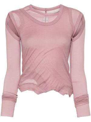 Rick Owens layered distressed-effect top - Pink