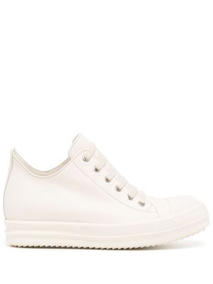 Rick Owens leather lace-up high-top sneakers - White