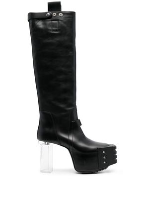 Rick Owens leather platform boots - Black