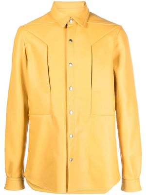 Rick Owens leather press-stud shirt - Yellow