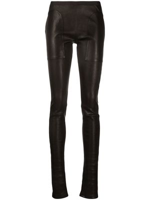 Rick Owens leather skinny trousers - Black