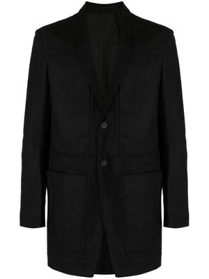 Rick Owens Lido cotton single-breasted coat - Black