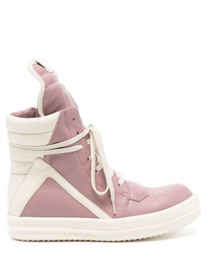 Rick Owens Lido Geobasket leather sneakers - Pink
