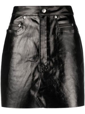 Rick Owens Lido mini patent-finish skirt - Black