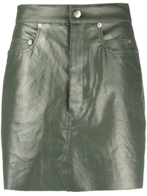 Rick Owens Lido mini patent-finish skirt - Green