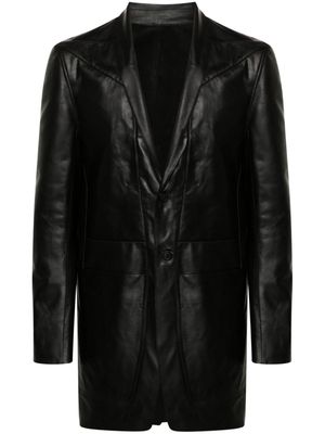 Rick Owens Lido single-breasted leather blazer - Black