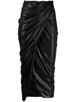 Rick Owens Lilies high-waisted draped skirt - Metallic