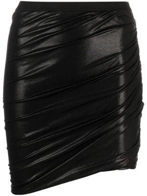 Rick Owens Lilies Jade high-shine draped miniskirt - Black