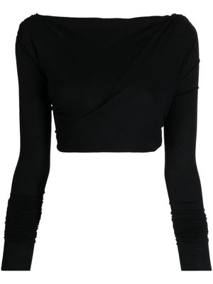 Rick Owens Lilies knot-detail cropped jersey top - Black