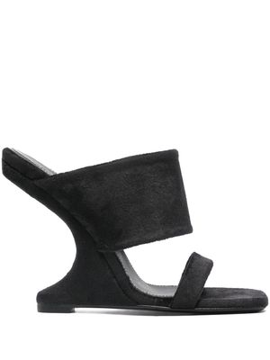 Rick Owens Lilies Luxor Cantilever 125mm wedge mules - Black