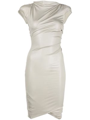 Rick Owens Lilies short-sleeve knot-detail minidress - Grey