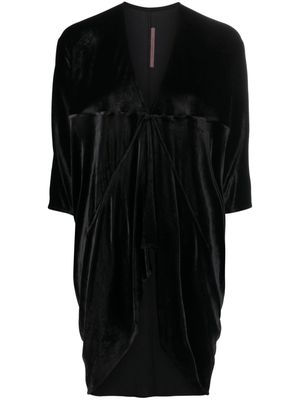 Rick Owens Lilies V-neck velvet minidress - Black