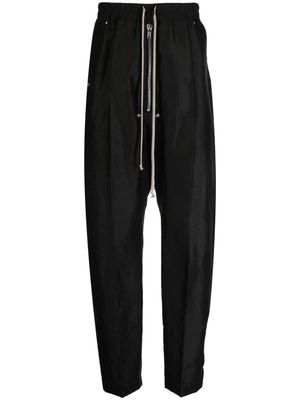 Rick Owens linen-blend drop-crotch trousers - Black