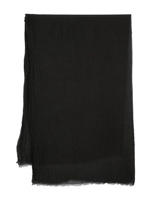 Rick Owens linen frayed-edge scarf - Black