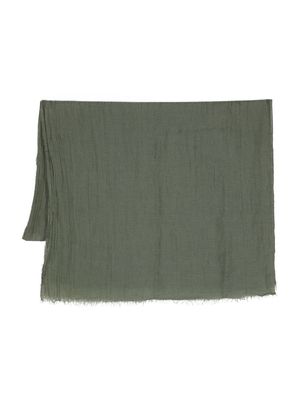 Rick Owens linen frayed-edge scarf - Green
