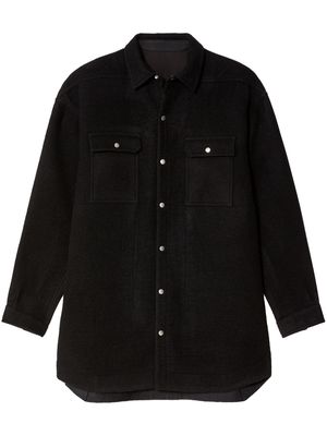 Rick Owens long-line felted cotton shirt - Black
