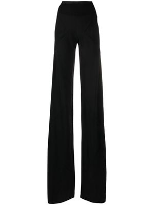 Rick Owens long-line ribbed trousers - Black