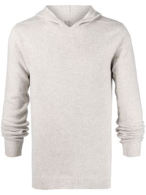 Rick Owens long-sleeve cashmere hoodie - Neutrals