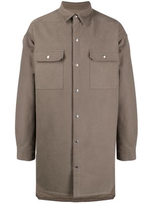 Rick Owens long-sleeve cotton shirt jacket - Brown