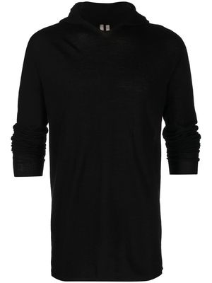 Rick Owens long-sleeve virgin wool hoodie - Black